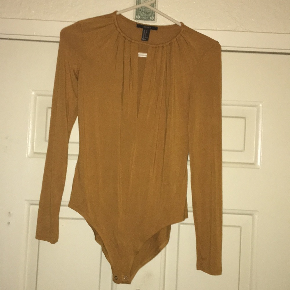 Forever 21 mustard long sleeve body suit Size S